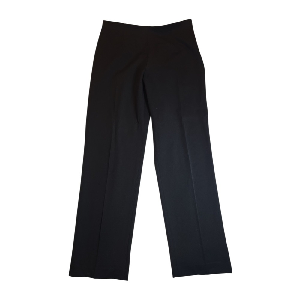 Fabrizio Gianni Women's 14 Black Stretch Dress Pants Side Zip Straight Leg USA